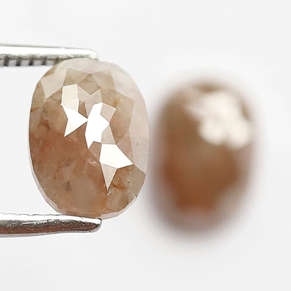 2.66 Ct Oval Shape Rustic Diamond Pair | 8.30 mm Natural Ethical Loose Diamonds