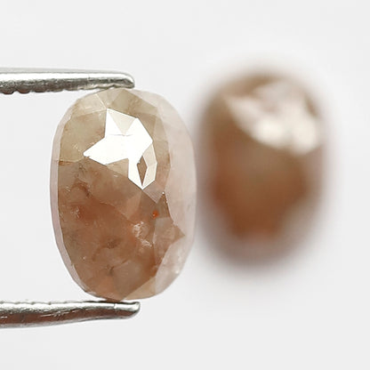 2.66 Ct Oval Shape Rustic Diamond Pair | 8.30 mm Natural Ethical Loose Diamonds