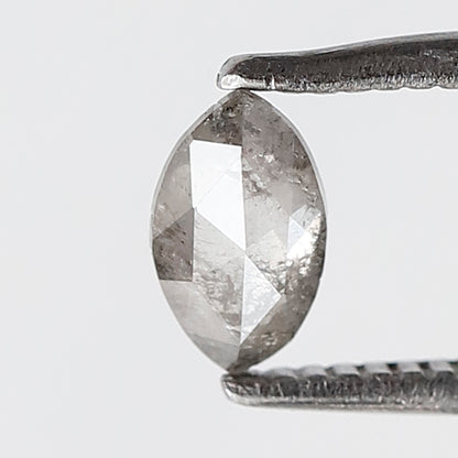 0.32 CT Marquise Shape Natural Loose Diamond 6 MM Gray Black Color Salt and Pepper Diamond