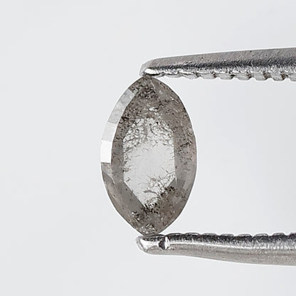 0.32 CT Marquise Shape Natural Loose Diamond 6 MM Gray Black Color Salt and Pepper Diamond