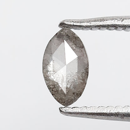 0.32 CT Marquise Shape Natural Loose Diamond 6 MM Gray Black Color Salt and Pepper Diamond