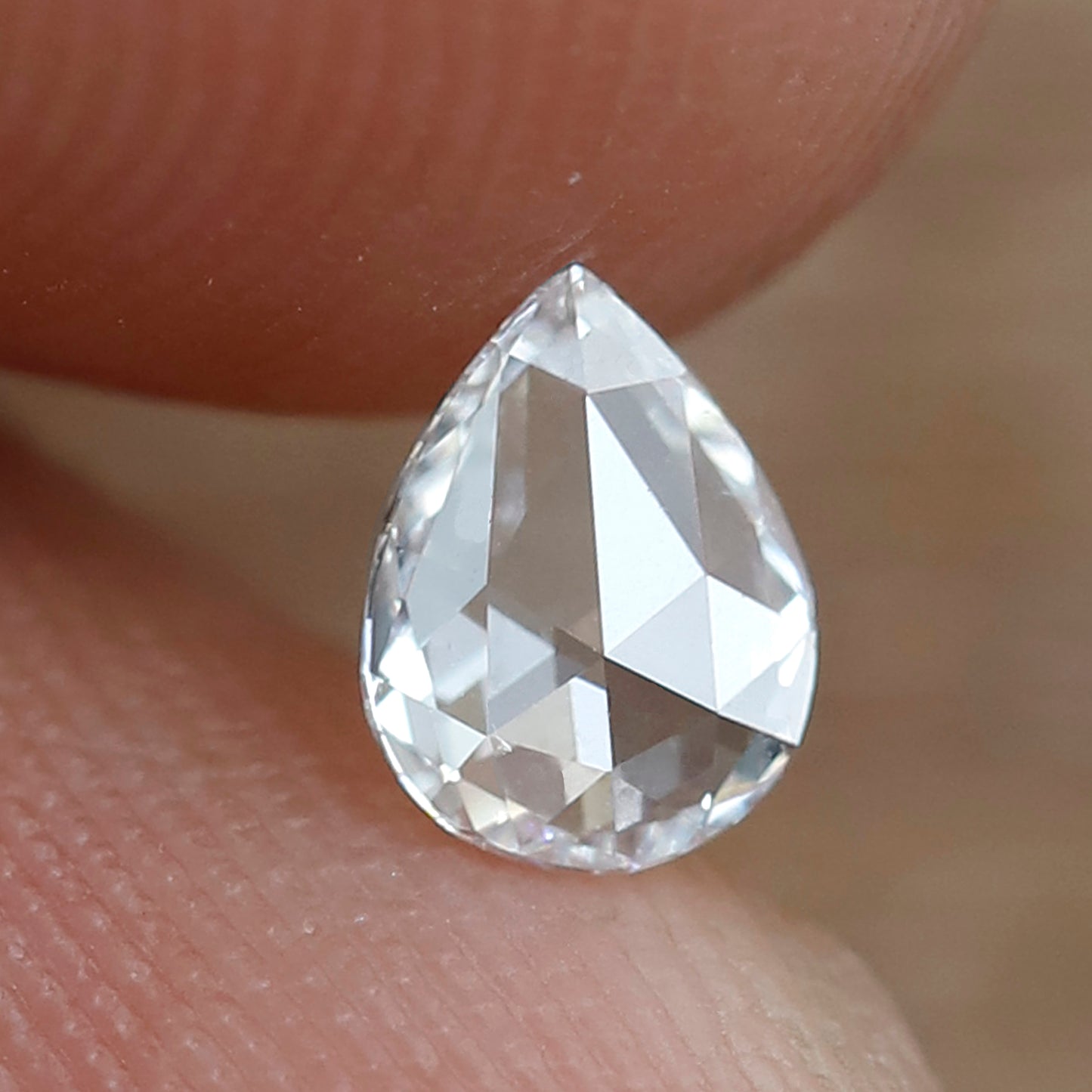 0.25 CT Minimal Pear Rose cut Diamond, Natural EF color VVS Clarity Loose Earth Mined Diamond For Ear Piercing
