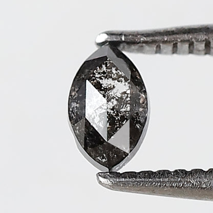 0.30 CT Marquise Shape Salt and Pepper Diamond 5 MM Natural Loose Black Gray Color Diamond