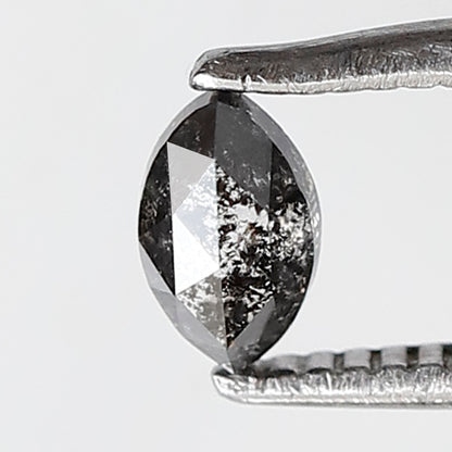 0.30 CT Marquise Shape Salt and Pepper Diamond 5 MM Natural Loose Black Gray Color Diamond