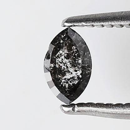 0.30 CT Marquise Shape Salt and Pepper Diamond 5 MM Natural Loose Black Gray Color Diamond