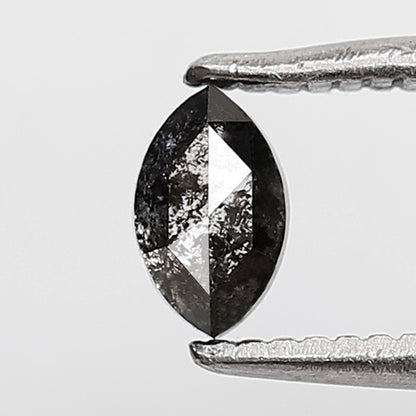 0.30 CT Marquise Shape Salt and Pepper Diamond 5 MM Natural Loose Black Gray Color Diamond