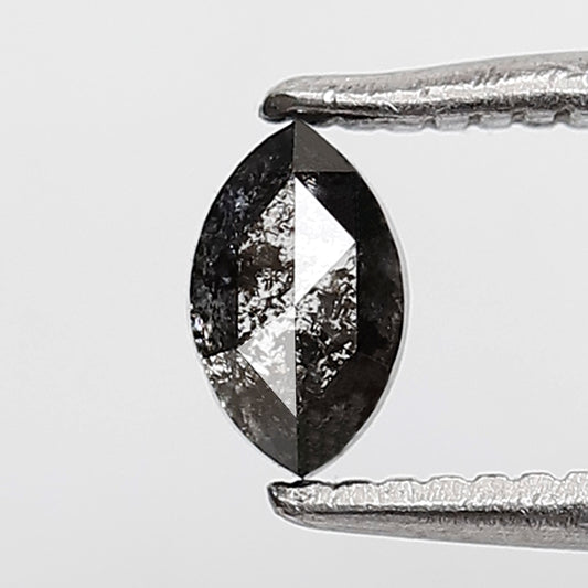 0.30 CT Marquise Shape Salt and Pepper Diamond 5 MM Natural Loose Black Gray Color Diamond