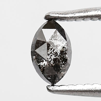0.30 CT Marquise Shape Salt and Pepper Diamond 5 MM Natural Loose Black Gray Color Diamond