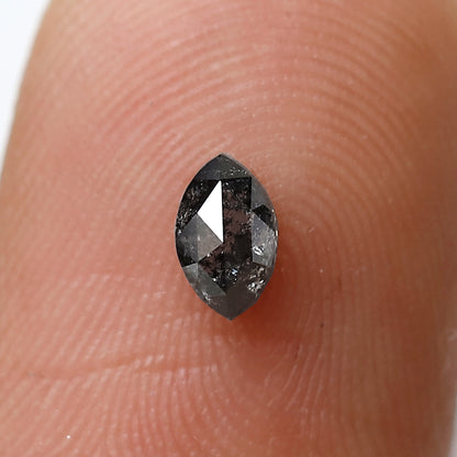 0.30 CT Marquise Shape Salt and Pepper Diamond 5 MM Natural Loose Black Gray Color Diamond