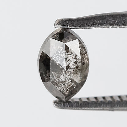 0.46 CT Marquise Shape Salt and Pepper Diamond 6 MM Gray Black Color Natural Loose Diamond