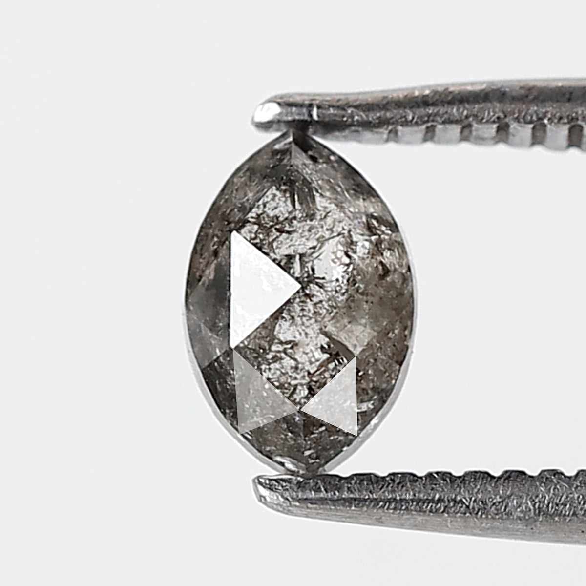 0.46 CT Marquise Shape Salt and Pepper Diamond 6 MM Gray Black Color Natural Loose Diamond