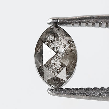 0.46 CT Marquise Shape Salt and Pepper Diamond 6 MM Gray Black Color Natural Loose Diamond
