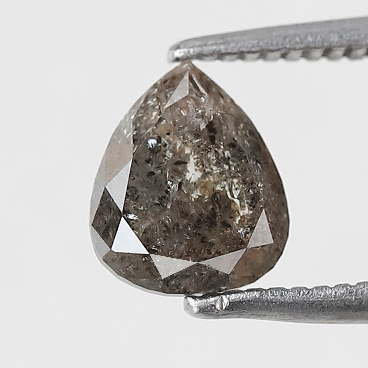 1.16 CT pear Shape Salt and Pepper Diamond 7 MM Brownish black grey Color Loose Natural Diamond For Wedding Ring