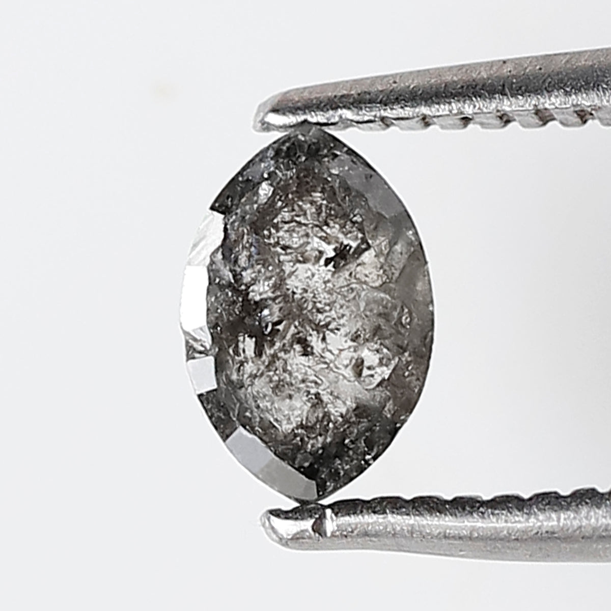 0.46 CT Marquise Shape Salt and Pepper Diamond 6 MM Gray Black Color Natural Loose Diamond