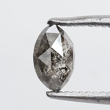 0.46 CT Marquise Shape Salt and Pepper Diamond 6 MM Gray Black Color Natural Loose Diamond