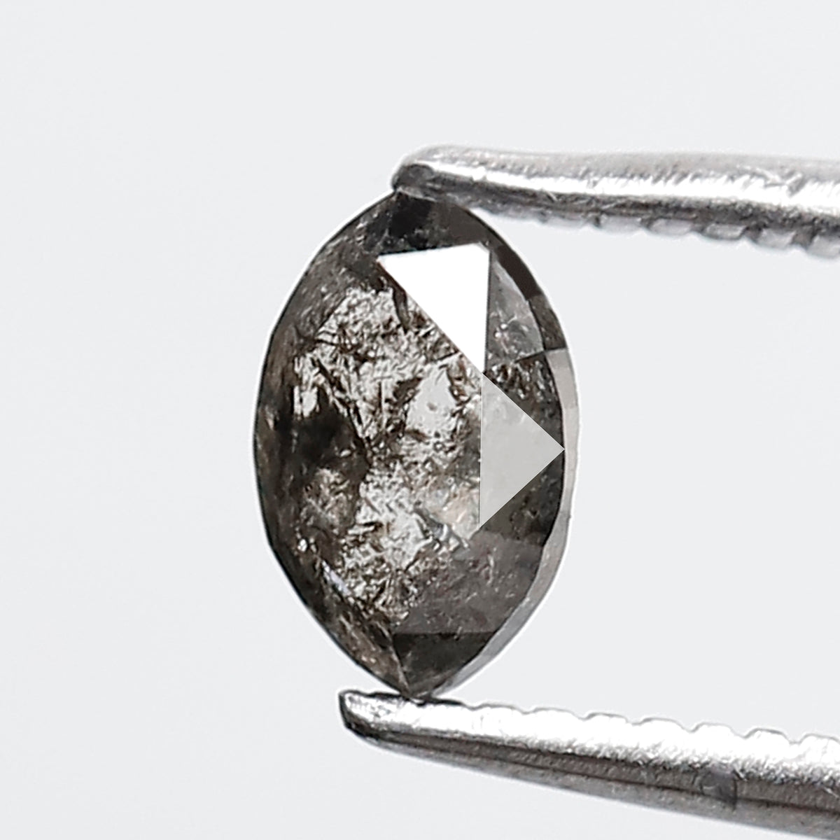 0.46 CT Marquise Shape Salt and Pepper Diamond 6 MM Gray Black Color Natural Loose Diamond
