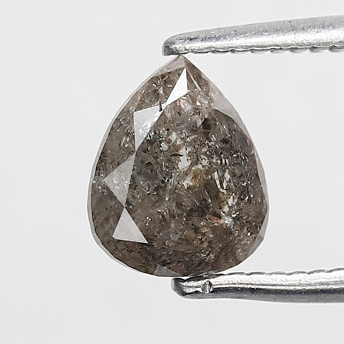 1.16 CT pear Shape Salt and Pepper Diamond 7 MM Brownish black grey Color Loose Natural Diamond For Wedding Ring