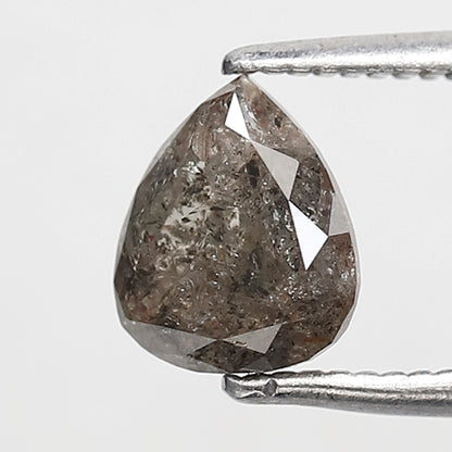 1.16 CT pear Shape Salt and Pepper Diamond 7 MM Brownish black grey Color Loose Natural Diamond For Wedding Ring