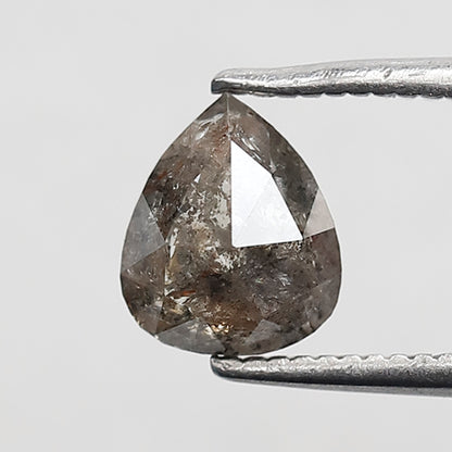 1.16 CT pear Shape Salt and Pepper Diamond 7 MM Brownish black grey Color Loose Natural Diamond For Wedding Ring