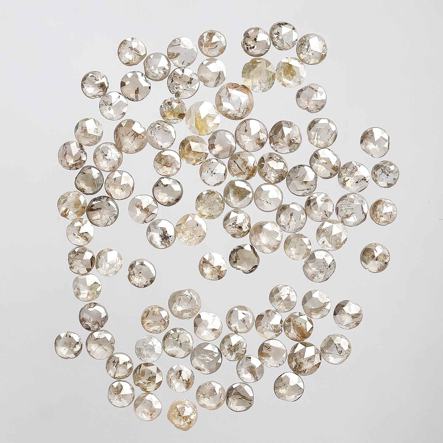5.63 Ct Round Rose Cut Diamond Lot | 94 Pcs Brownish 2.3–3 mm Natural Loose Diamonds for Ring