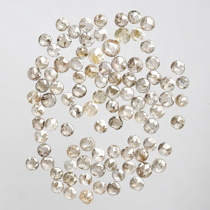 5.63 Ct Round Rose Cut Diamond Lot | 94 Pcs Brownish 2.3–3 mm Natural Loose Diamonds for Ring