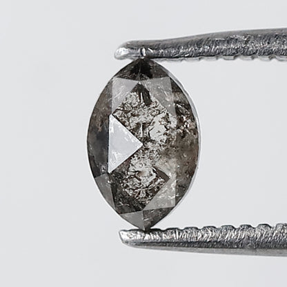 0.46 CT Marquise Shape Salt and Pepper Diamond 6 MM Gray Black Color Natural Loose Diamond