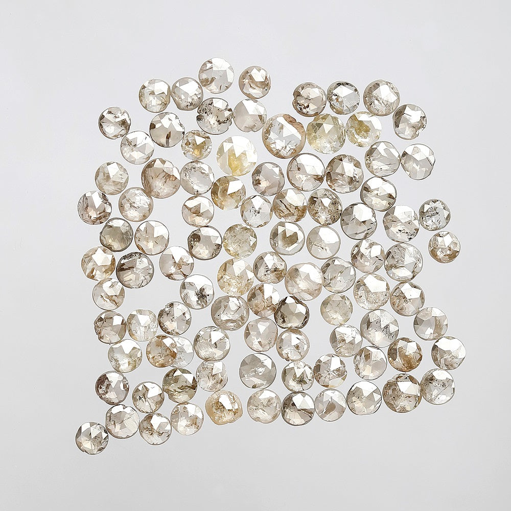 5.63 Ct Round Rose Cut Diamond Lot | 94 Pcs Brownish 2.3–3 mm Natural Loose Diamonds for Ring