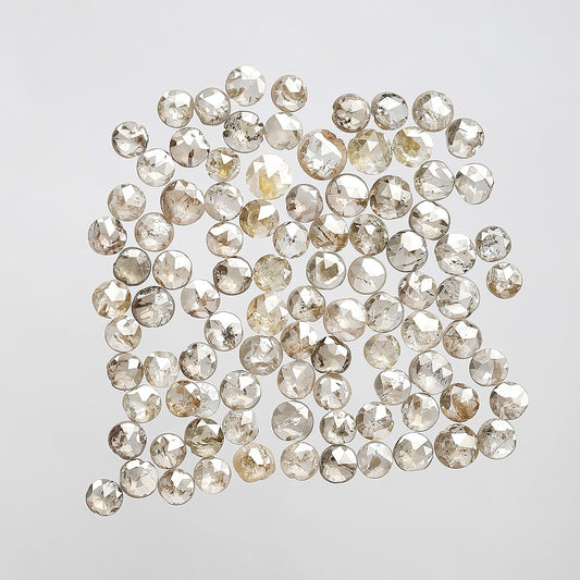 5.63 Ct Round Rose Cut Diamond Lot | 94 Pcs Brownish 2.3–3 mm Natural Loose Diamonds for Ring
