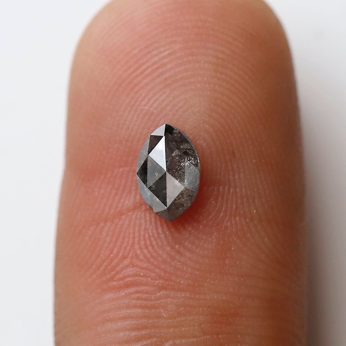 0.46 CT Marquise Shape Salt and Pepper Diamond 6 MM Gray Black Color Natural Loose Diamond