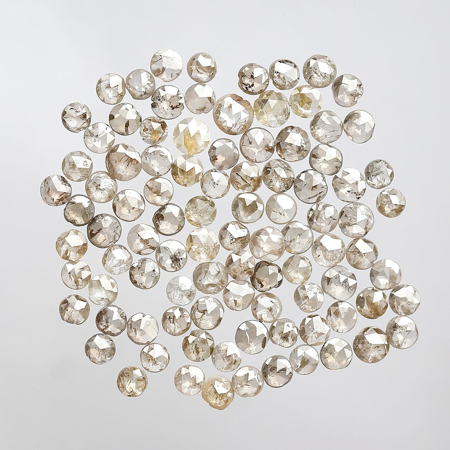 5.63 Ct Round Rose Cut Diamond Lot | 94 Pcs Brownish 2.3–3 mm Natural Loose Diamonds for Ring