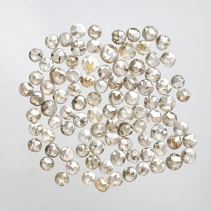 5.63 Ct Round Rose Cut Diamond Lot | 94 Pcs Brownish 2.3–3 mm Natural Loose Diamonds for Ring