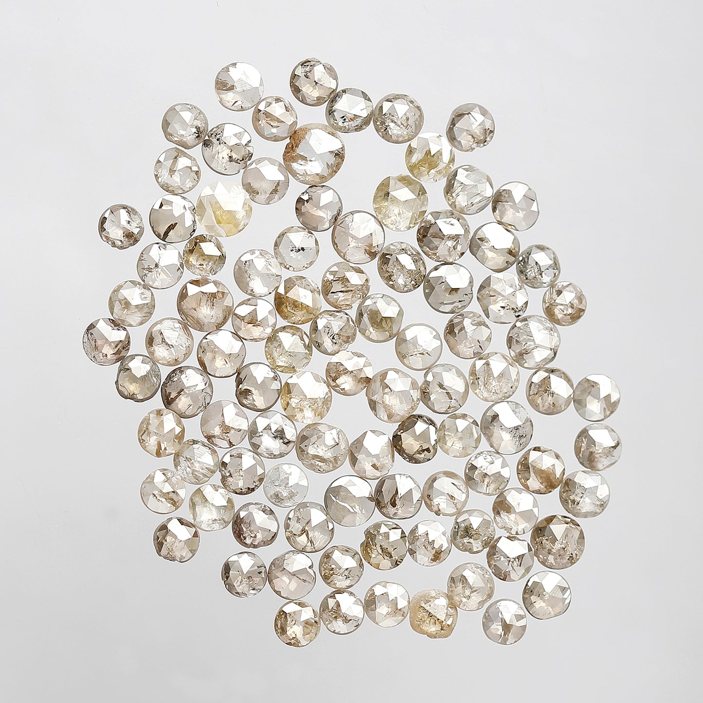 5.63 Ct Round Rose Cut Diamond Lot | 94 Pcs Brownish 2.3–3 mm Natural Loose Diamonds for Ring