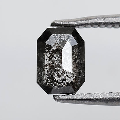 0.50 CT Emerald Salt and Pepper Diamond 5.90 MM Natural Loose Gray Black Color Diamond