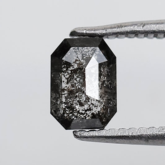 0.50 CT Emerald Salt and Pepper Diamond 5.90 MM Natural Loose Gray Black Color Diamond
