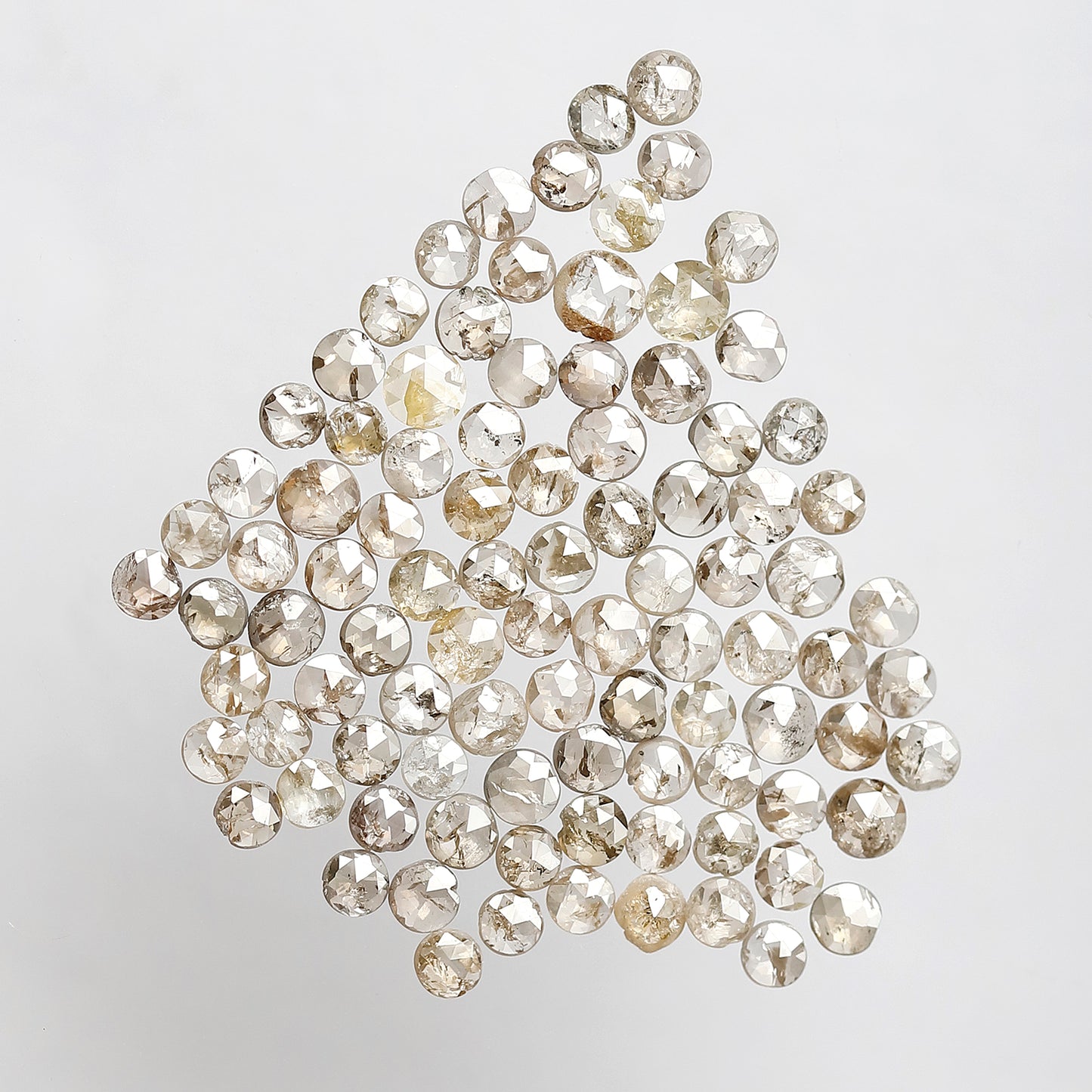 5.63 Ct Round Rose Cut Diamond Lot | 94 Pcs Brownish 2.3–3 mm Natural Loose Diamonds for Ring