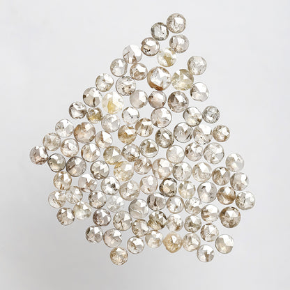 5.63 Ct Round Rose Cut Diamond Lot | 94 Pcs Brownish 2.3–3 mm Natural Loose Diamonds for Ring