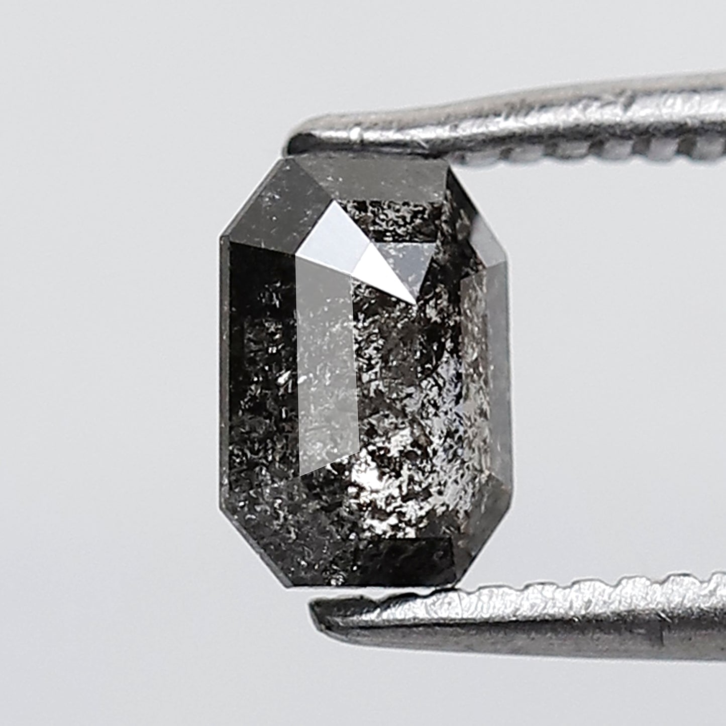 0.50 CT Emerald Salt and Pepper Diamond 5.90 MM Natural Loose Gray Black Color Diamond