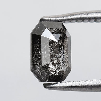 0.50 CT Emerald Salt and Pepper Diamond 5.90 MM Natural Loose Gray Black Color Diamond