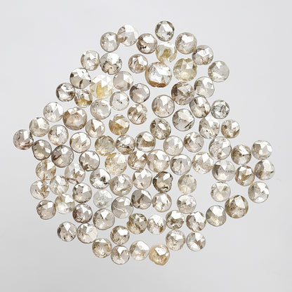 5.63 Ct Round Rose Cut Diamond Lot | 94 Pcs Brownish 2.3–3 mm Natural Loose Diamonds for Ring
