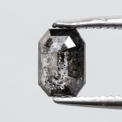 0.50 CT Emerald Salt and Pepper Diamond 5.90 MM Natural Loose Gray Black Color Diamond