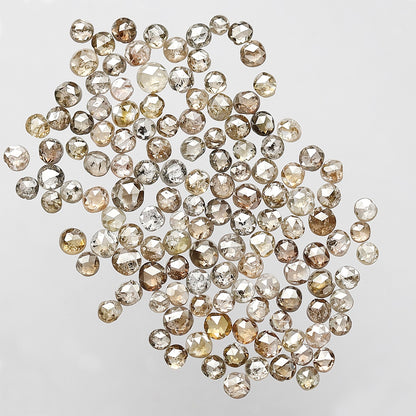 Natural 5.07 Ct Round Rose Cut Diamonds | 133 Pcs Champagne color 1.5–2.5 mm Loose Diamond Lot
