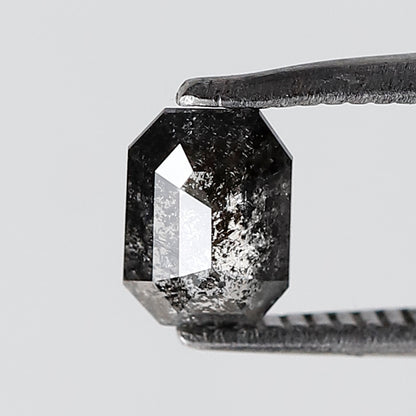 0.50 CT Emerald Salt and Pepper Diamond 5.90 MM Natural Loose Gray Black Color Diamond