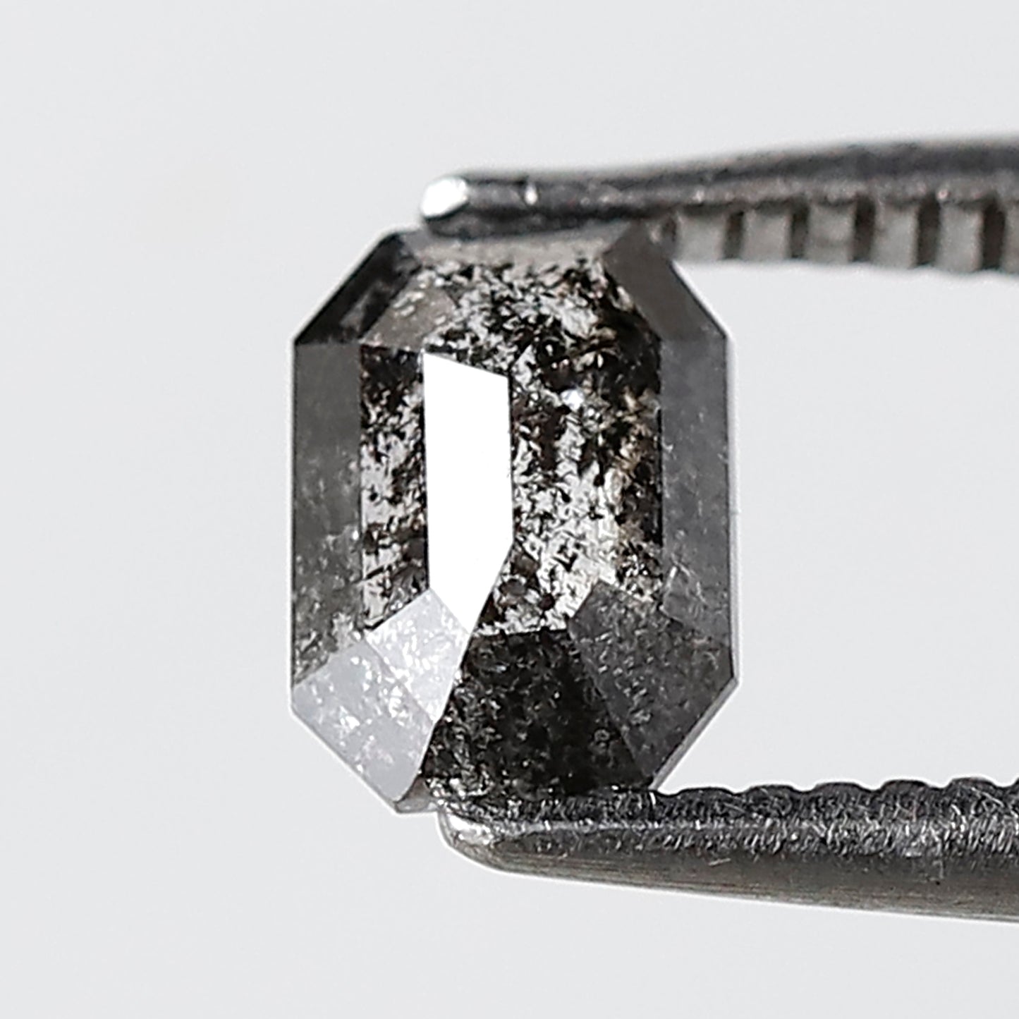 0.50 CT Emerald Salt and Pepper Diamond 5.90 MM Natural Loose Gray Black Color Diamond