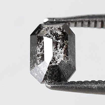 0.50 CT Emerald Salt and Pepper Diamond 5.90 MM Natural Loose Gray Black Color Diamond