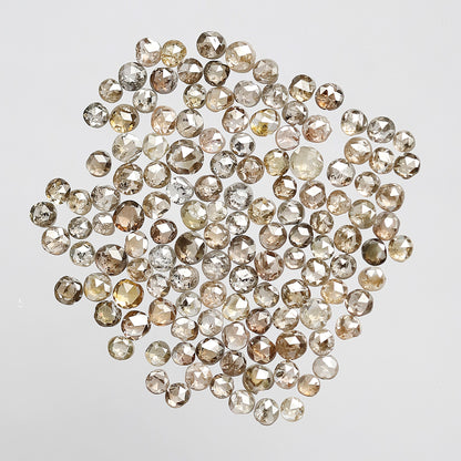 Natural 5.07 Ct Round Rose Cut Diamonds | 133 Pcs Champagne color 1.5–2.5 mm Loose Diamond Lot