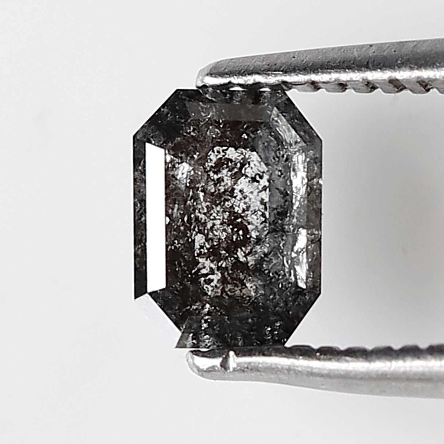 0.50 CT Emerald Salt and Pepper Diamond 5.90 MM Natural Loose Gray Black Color Diamond
