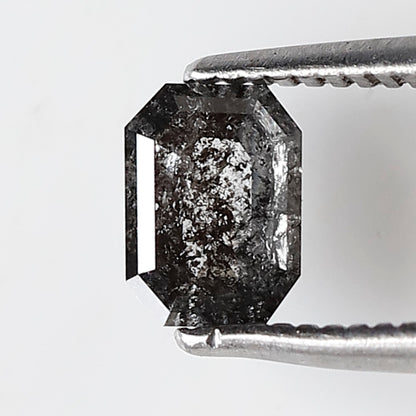 0.50 CT Emerald Salt and Pepper Diamond 5.90 MM Natural Loose Gray Black Color Diamond