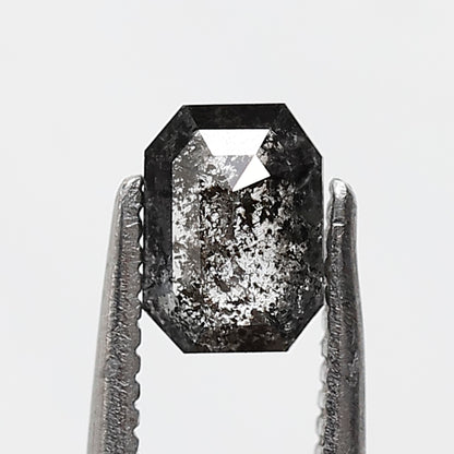 0.50 CT Emerald Salt and Pepper Diamond 5.90 MM Natural Loose Gray Black Color Diamond