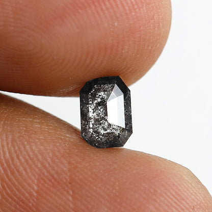 0.50 CT Emerald Salt and Pepper Diamond 5.90 MM Natural Loose Gray Black Color Diamond