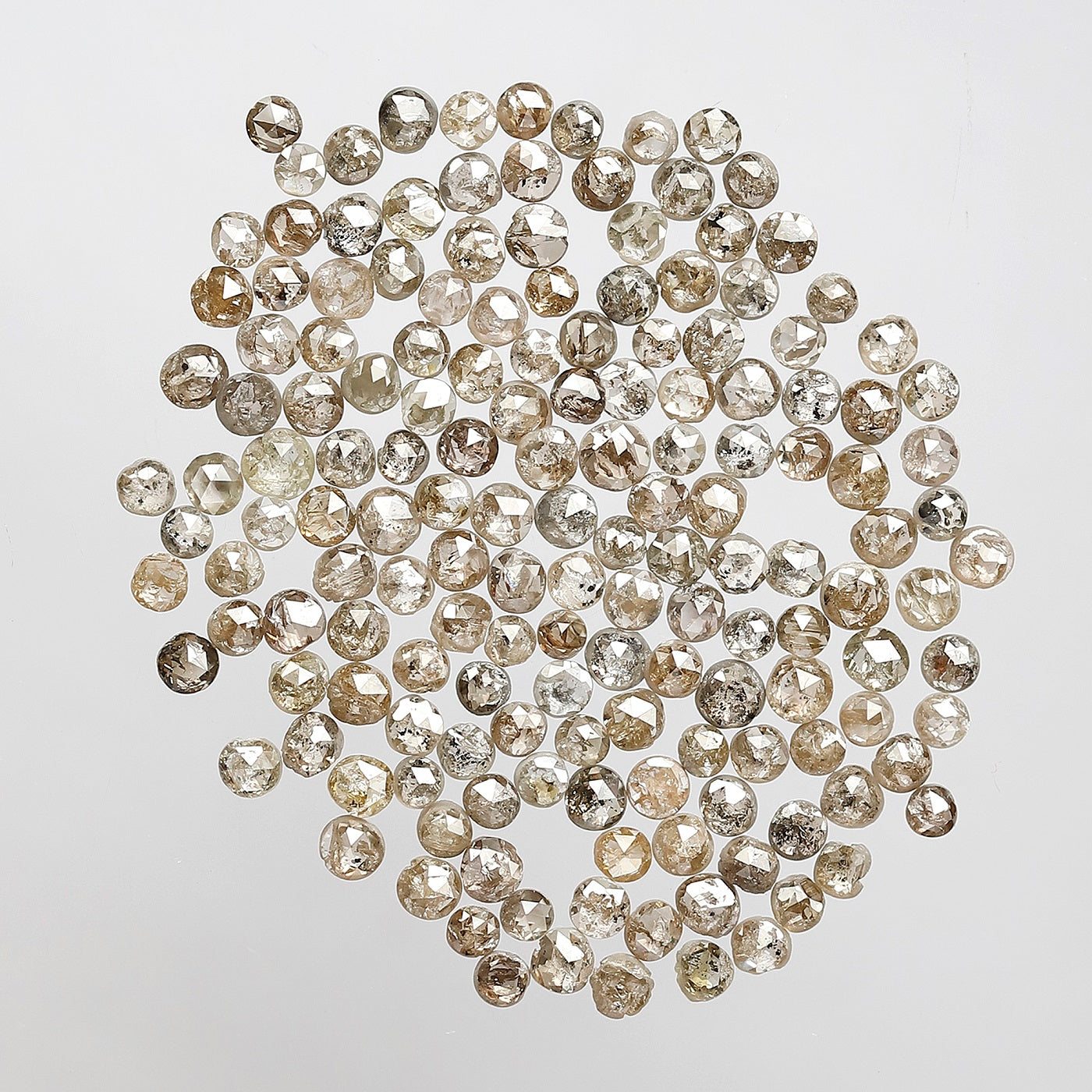 159 Pcs Round Rose Cut Natural Dark Brown Diamonds | 5.77 Ct Loose Diamond Lot for Woman Ring